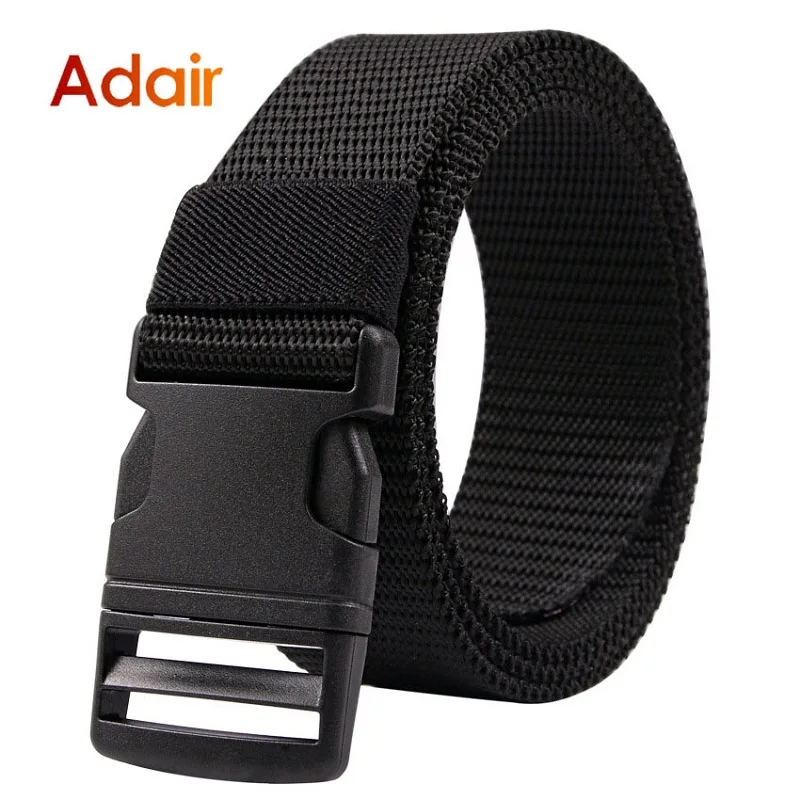 Cinturón táctico de nailon para hombre, Correa multifuncional de lona y plástico con hebilla en la cintura, alta calidad, color marrón, DT043