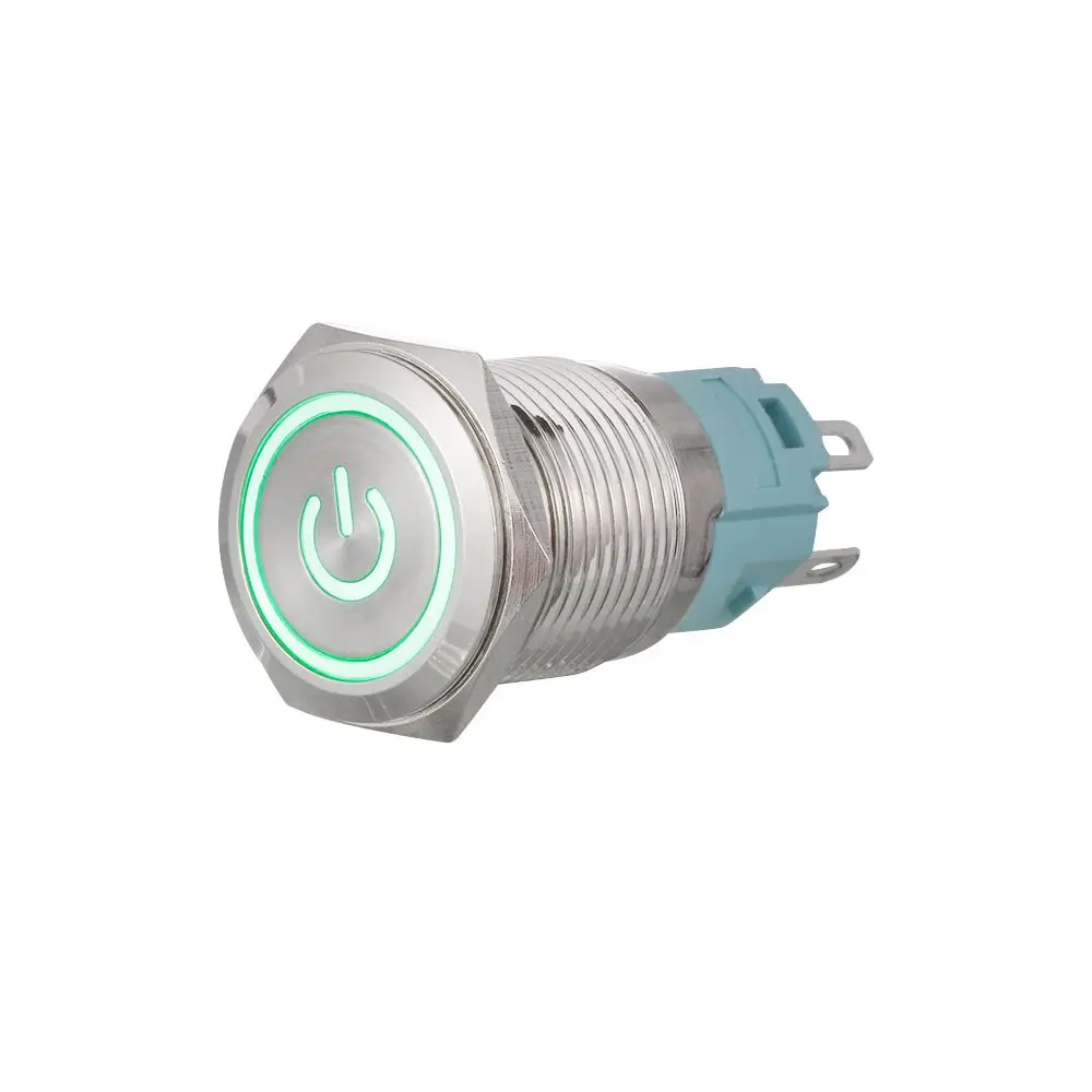 Waterproof Metal ON/OFF  Car LED Power Momentary Switch 16/12mm Push Button LED ON/OF
