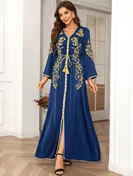 Morocco Dress Women Embroidery Muslim Abaya Fashion Dubai Abayas Ramadan  Elegant Party Dresses Vestidos