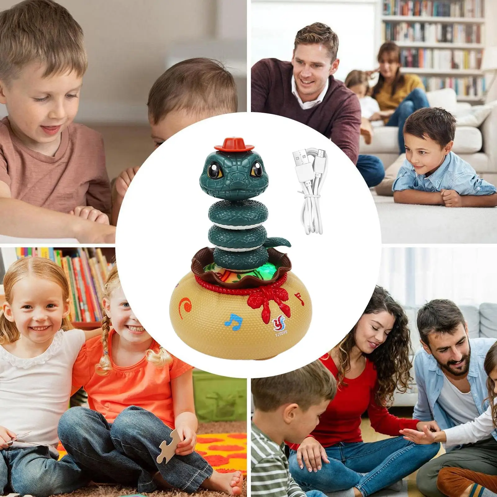 Dancing Toys For Kids Electric Twisting Snake Toy Interactive Twisting Snake Playing Supplies With Music And Light For Boys