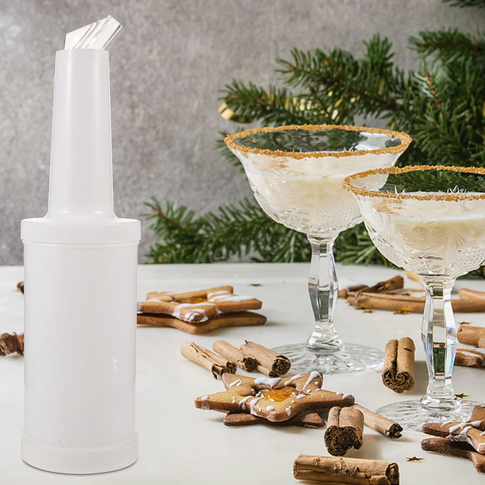 

6pcs 1L Juice Pouring Bottles Plastic Bar Dispensers Home Party Liquor Pour Bottles Kitchen Supplies Bartender Accessories Wide