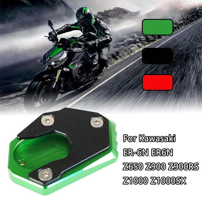 Motorcycle Accessories Kickstand Side Stand Extension Foot Pad Support For Kawasaki ER-6N ER6N Z650 Z900 Z900RS Z1000 Z1000SX