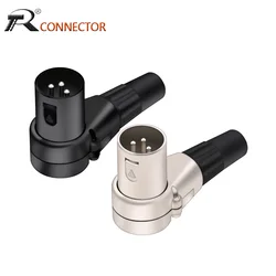 1pc 3Pins XLR Male/Female Micphone Plug Audio Cable Connector Multi-Directional Connector Right Angle