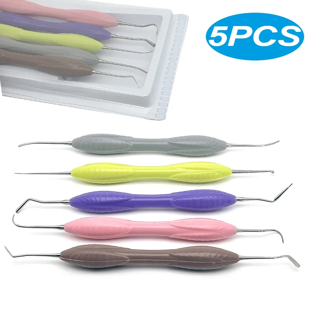 5Pcs Durable Steel Composite Resin Spatula Kit, Precision Dental Instruments for Tooth Filling & Aesthetic Restoration