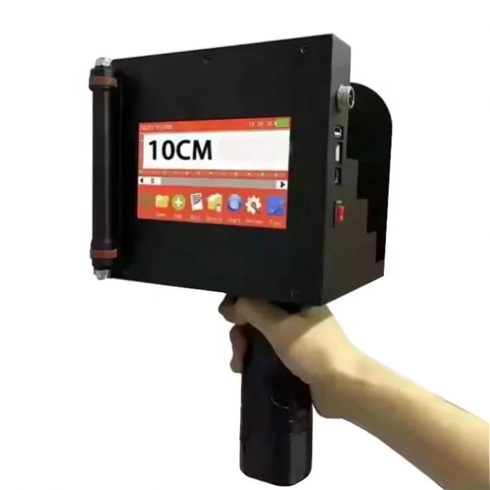 

Commercial 10Cm Large Format Logo Inkjet Printer Expiry Date Batch Bar Code Imprinter Multi-Line Handheld Printing Machine