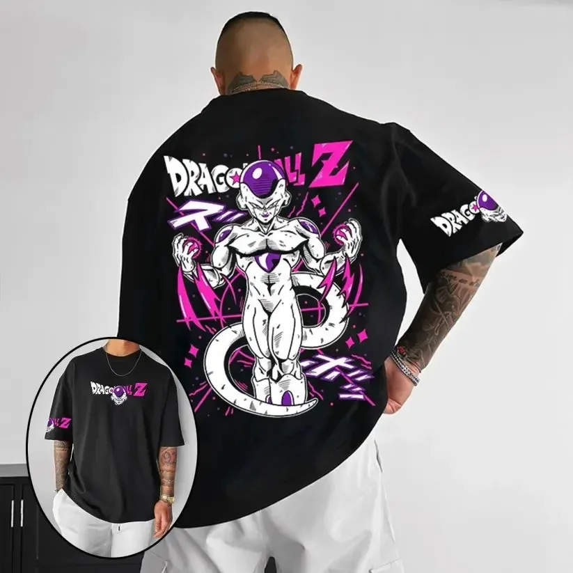 Neues Dragon Ball Frieza Anime Herren T-Shirt Kurzarm Muster T-Shirt Streetwear Sommer Casual Top Hip Hop Y2k Kleidung