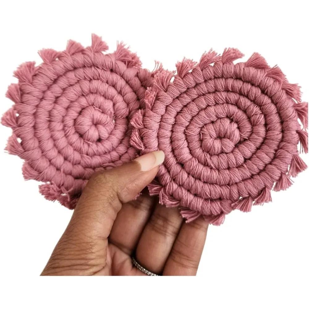 

Cotton Car Coasters For Cup Holders, 2PC Car Cup Coasters, Drink Coaster Holder, Cute Cupholder Coaster Accessories For Women, M