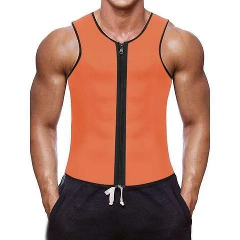 Men Waist Trainer Vest for Weight Loss Neoprene Fitness Corset Body Shaper Zip Sauna Tank Top Workout Shirt Sauna Suit S-5XL