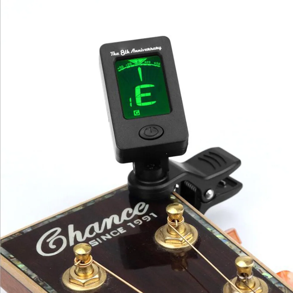 

1pc Guitar Tuner Digital Clip-On Tone Tuner Hot Sale Accurate Tuning With LCD Screen Bass Guitar Ukulele Violin Common Tuner