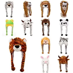 1pcs Children Adult Funny Plush Cute Unisex Animal Head Hat Warm Winter Party Gift Costume Cosplay Halloween