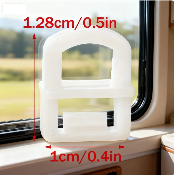 1/40pcs Car Plastic Fasteners Clip Caravan Motorhome White Plastic Curtain Straight Pulley Buckle Ring Car Caravan Accessory
