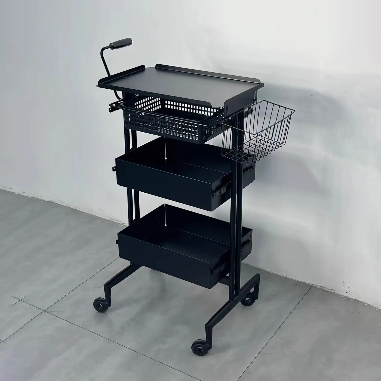 New Darth Vader Hair Salon Cart Hair Salon Tool Cart Hair Bar Car Beauty Perm Dyeing Wrought Iron Spraying Rack