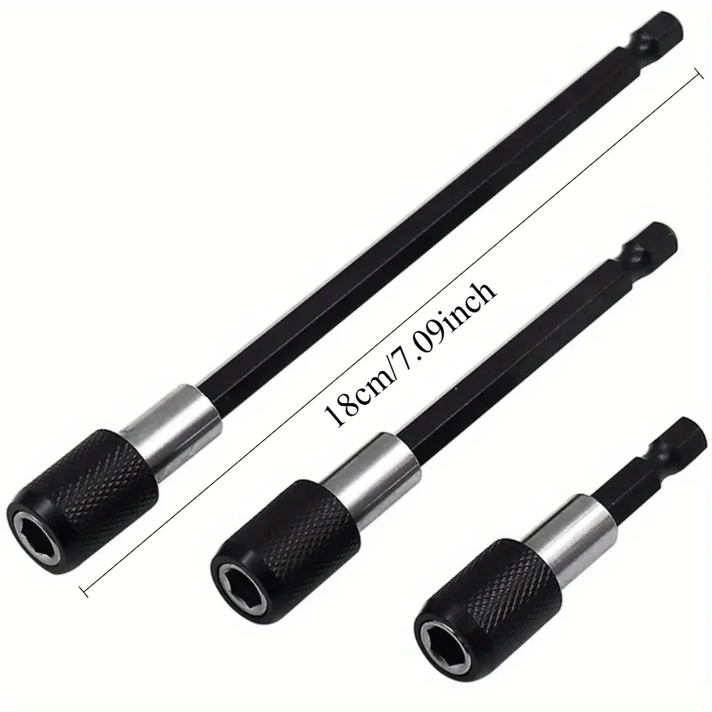 

3PCS Hexagonal Quick Release Self-locking Extension Rod Electric Drill Driver Quick Transfer Rod Screwdriver Extension Rod Tool