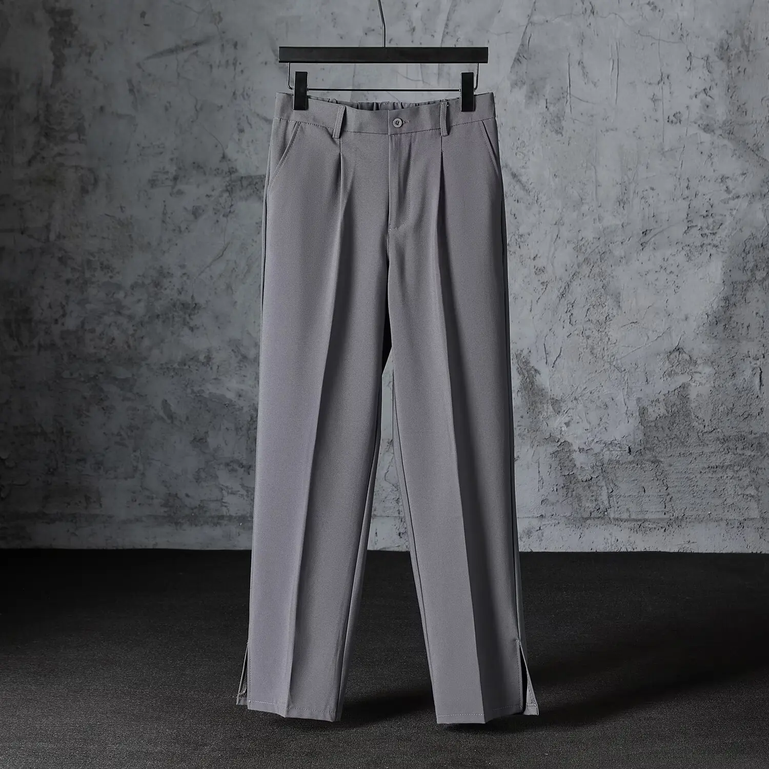 Herbsthosen für Herren, lockere Freizeithosen mit guter Drapierung, bodenlange Hosen, koreanischer Stil, trendige gerade Anzughosen. – Detail 18