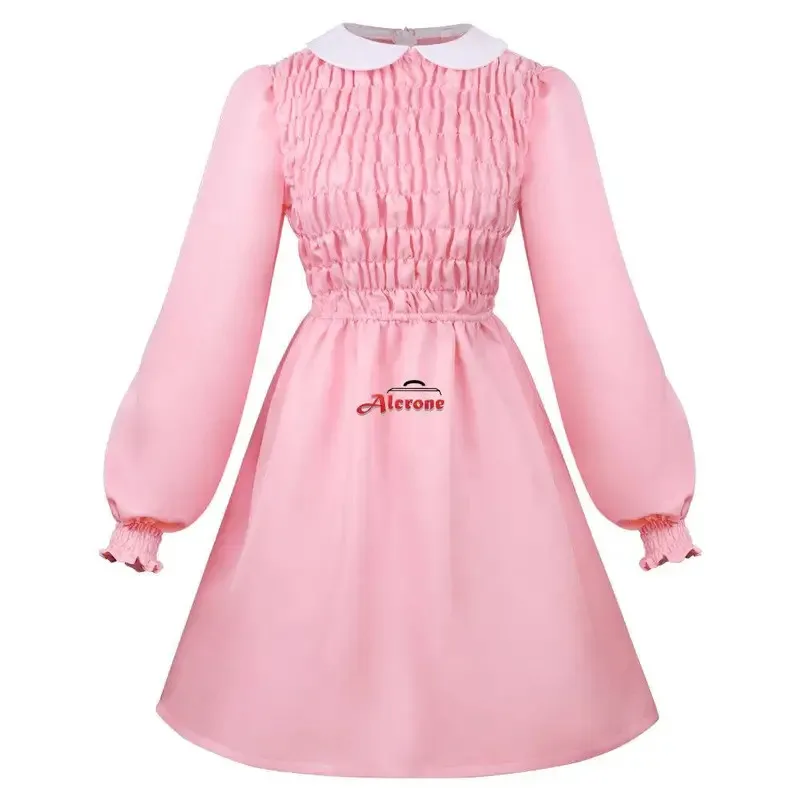 

Костюм для девочек Stranger Cos Superpower Millie Bobby, коричневое розовое платье, карнавальная одежда на Хэллоуин, tt9]