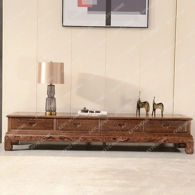 Y2 Plain Surface Four-Drawer TV Floor Cabinet Living Room Africa Door Frame Solid Wood Furniture Coffee Table Cabinet