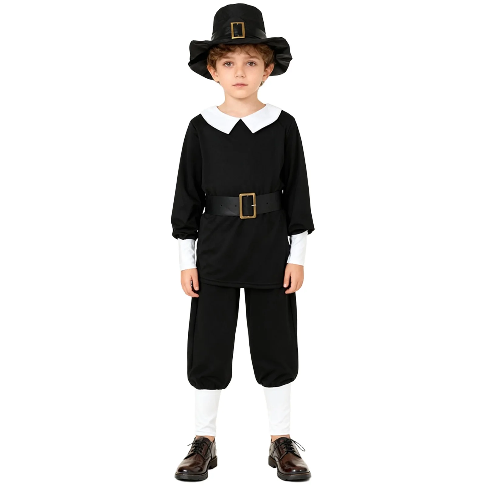 

Halloween Cosplay Colonial Prince Costume Long Sleeve Top with Waistband Pants And Matched Hat Set for Stage Performance Sets