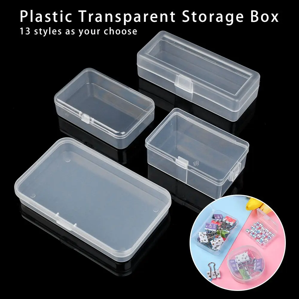 Square Clear Plastic Home Organization Jewelry Diamond Container Craft Bead Holder Storage Box Pill Storage Supply