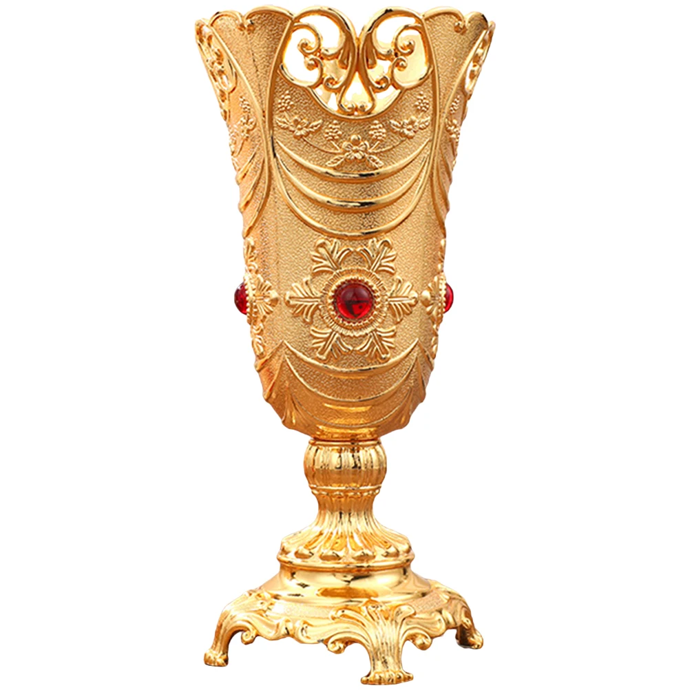 

Alloy Decorative Vase for Home Desktop Retro Style Flower Arrangement Suitable Wedding Party Banquet Daily Life Indoor Outdoor