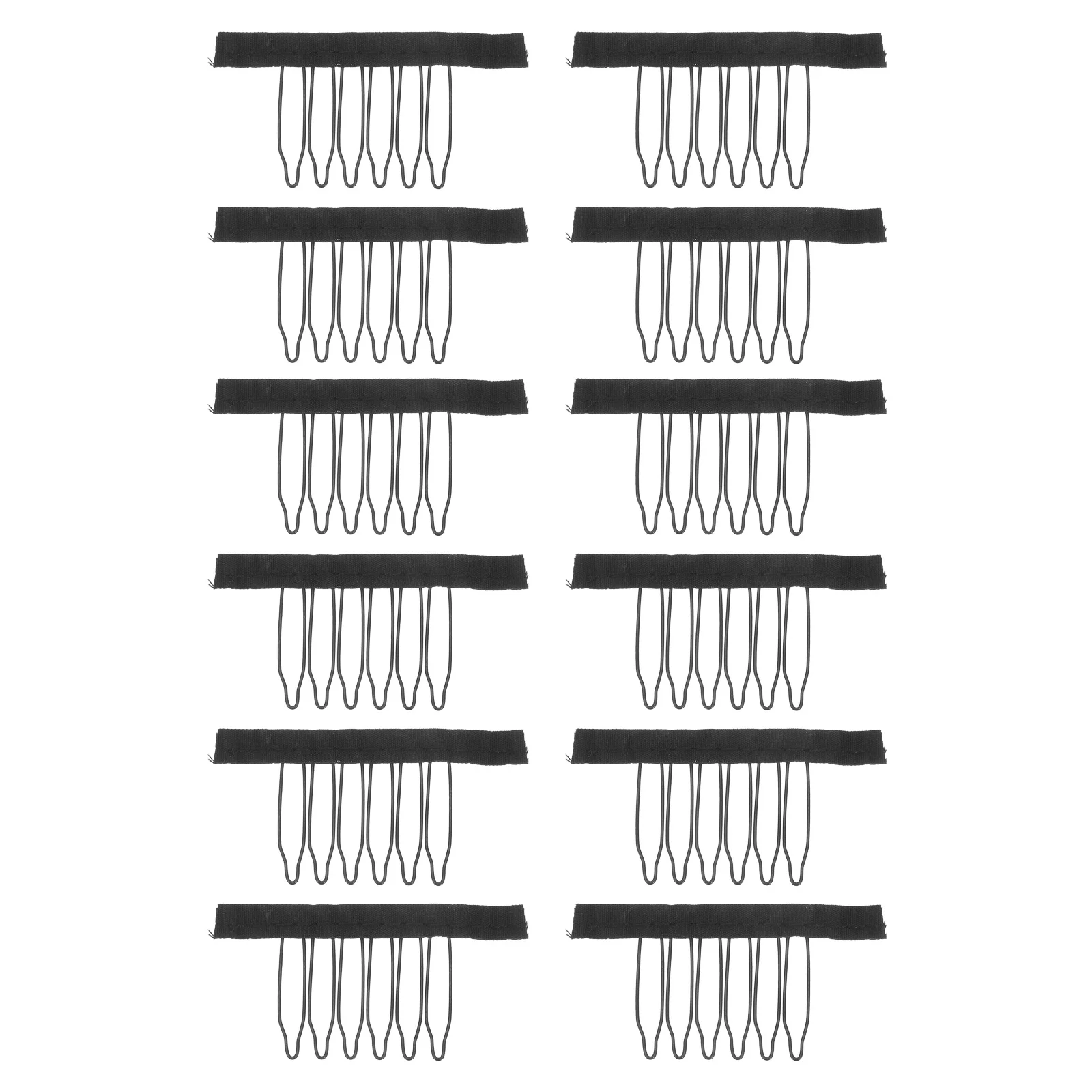 

12pc Net 6 Teeth Stainless Steel Hair Fastener For Lace Front Wigs Secure Fit Salon Use Comb Net Comb Clip Steel Tooth