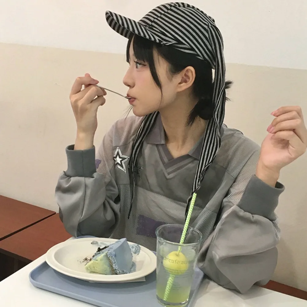 

Аксессуары для одежды, бейсболка с кроличьими ушками, хлопковая солнцезащитная кепка с ушками в стиле панк, остроконечная шляпа в полоску в форме сердца, уличная шляпа