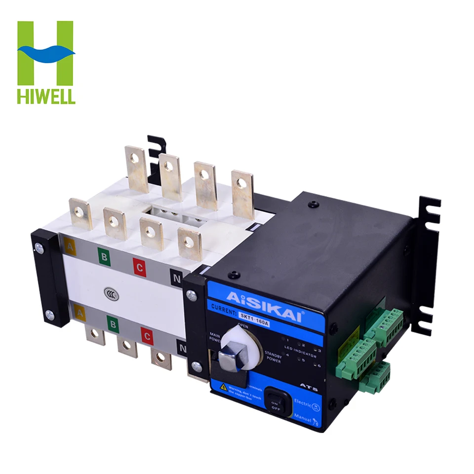 160A ATS Dual Power Automatic Transfer Switch SKT1-160A/4P AISIKAI Diesel Generator Parts