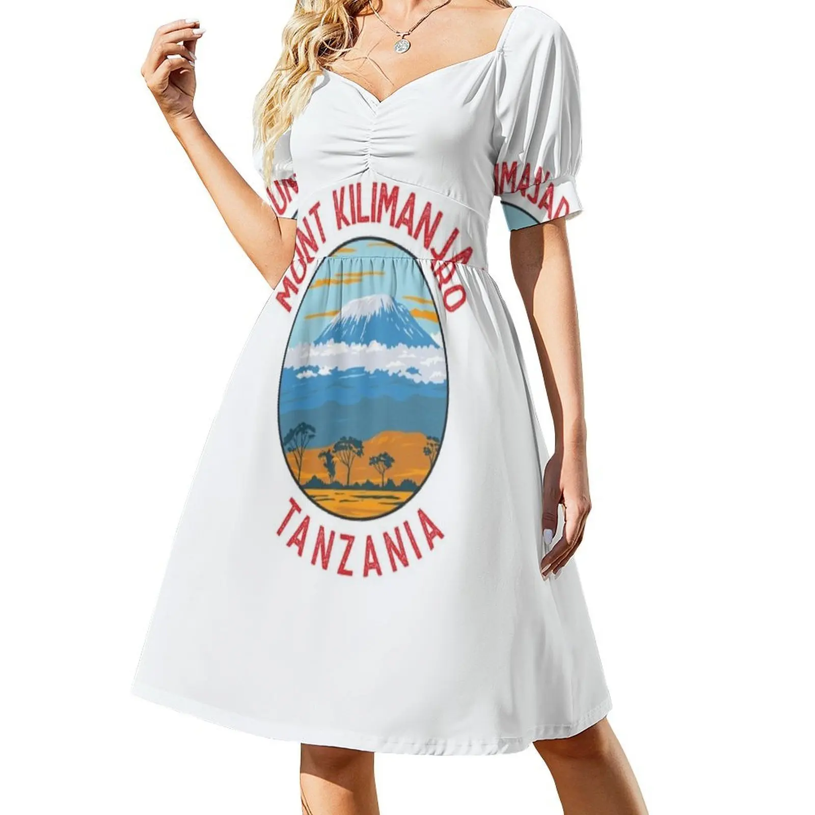 جبل كليمانجارو تنزانيا المتعثرة دائرة المرأة الهيب هوب الشارع الشهير فستان جرافيك طباعة ملابس النادي الحفلات كليمانجارو جبل