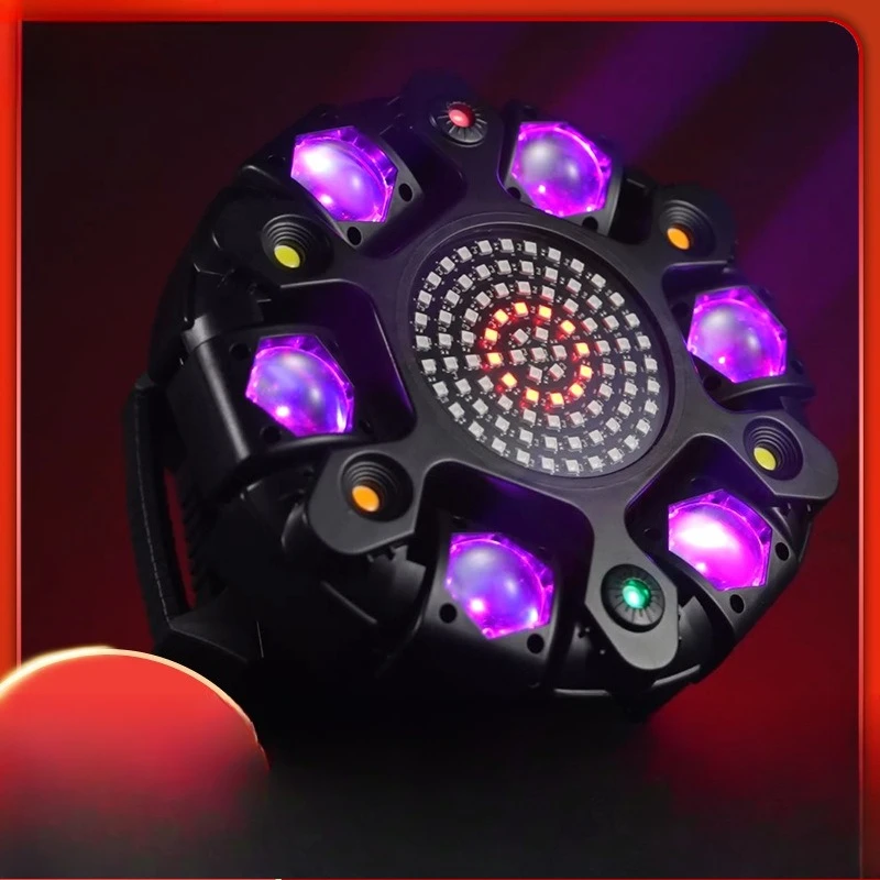

Cross-border six-arm Donkey Kong shaking head light LED dyeing stroboscopic beam stage light bar KTV private room effect light