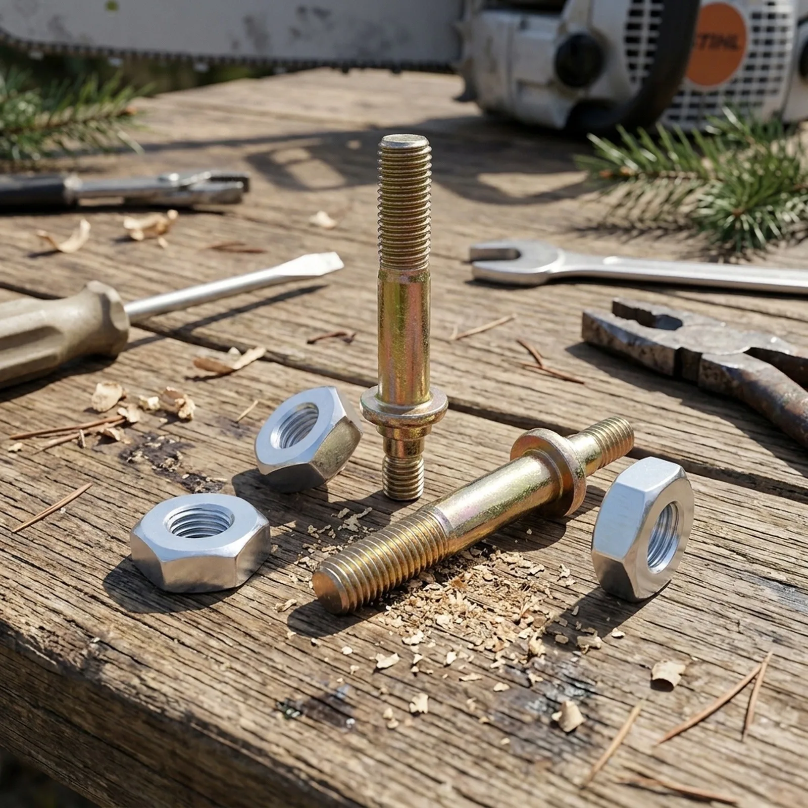 Bolt Accessories for stud Nut 3pcs Easy To Use Long for stud Short for stud Farm Fit For 029 MS290 MS390 Farm for chainsaw 039