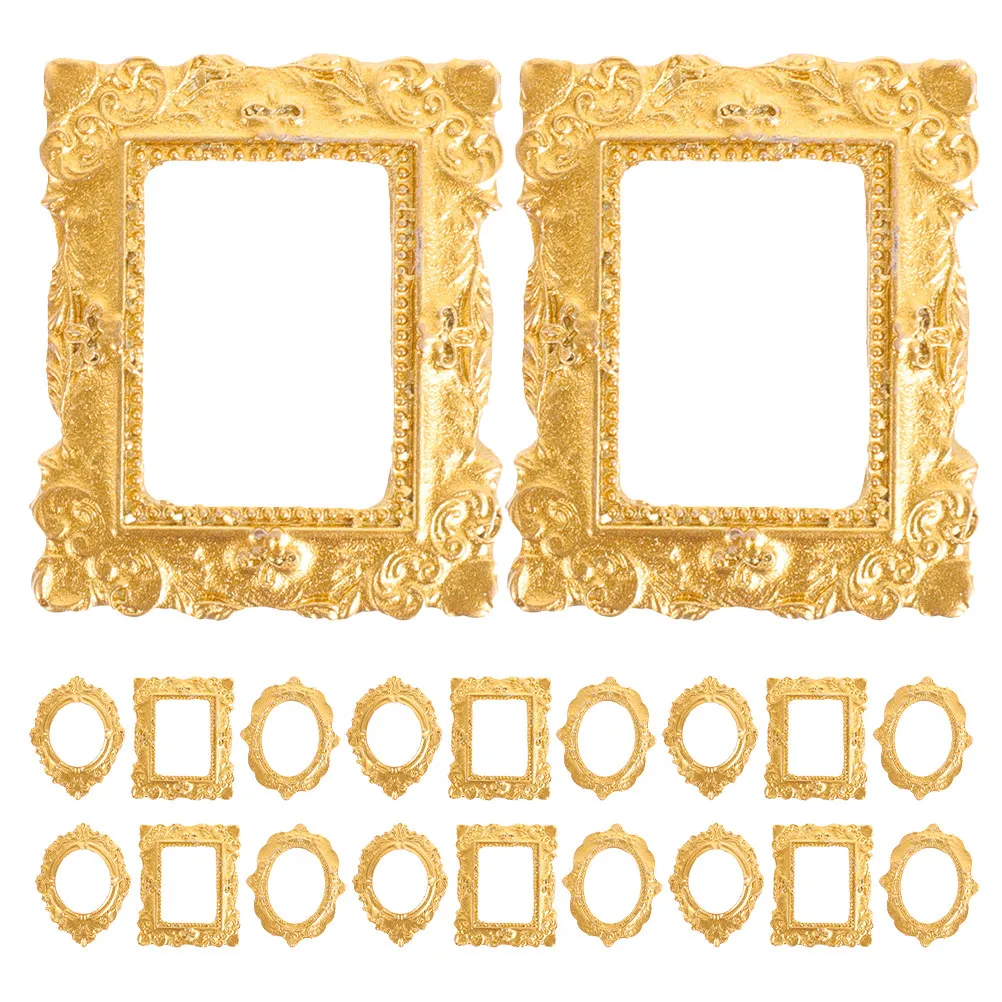 30Pcs Cream Shell Resin Mini Photo Frames Vintage Style Decorative Picture Frames for Dollhouse DIY Craft Home Office