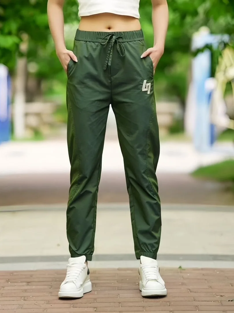 Men's Ice Silk Casual Pants Ultra-Thin Sports Cuffed Nine-Foot Slim Fit Summer New Style Street Fashion Loose Comfortable