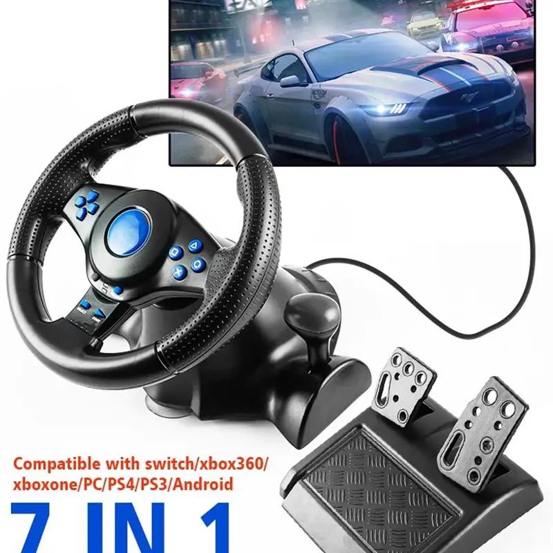 New. Steering Wheel for Nintendo Switch PC PS3 PS4 Xbox 360 android 7 in 1 Racing Game Balance Wheel Controller With vibration