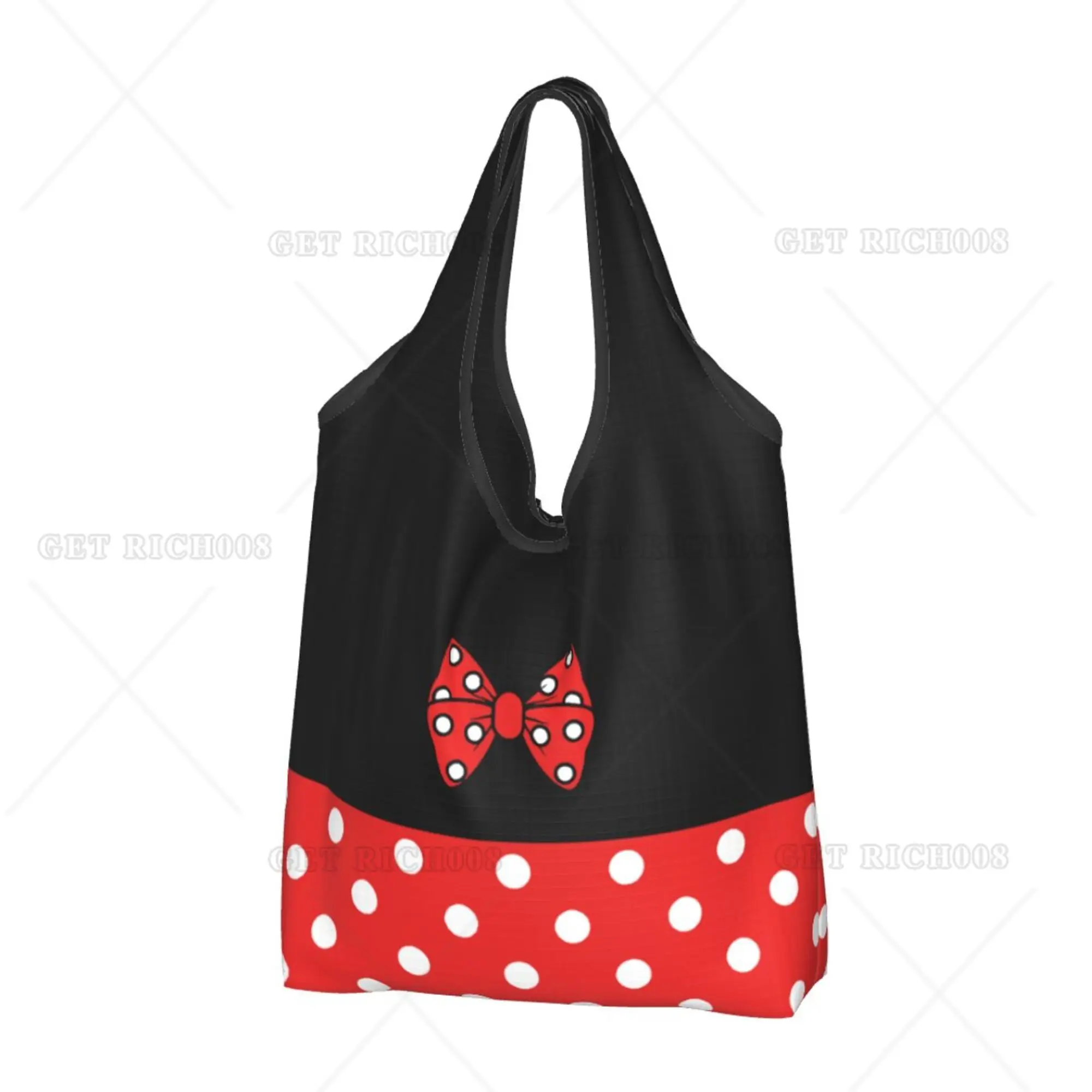 Bolso de compras de ratón de dibujos animados para mujer, bolsa de mano portátil, bolsas de comestibles ecológicas, bolso de mano reutilizable para compras al aire libre, regalo de Navidad