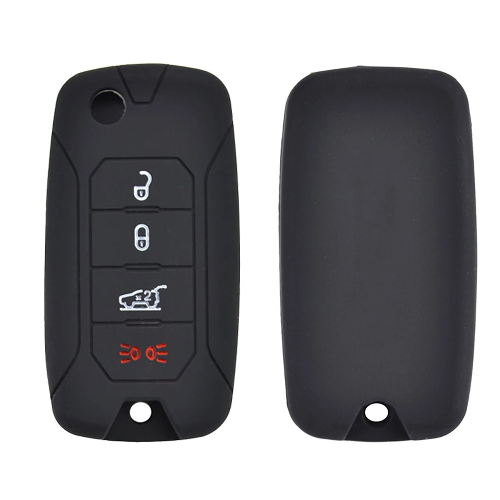 

For Jeep Renegade 2015 2016 2017 2018 2019 2020 2021 Skin Holder Protector 4 Button Silicone Car Remote Key Shell Fob Cover Case