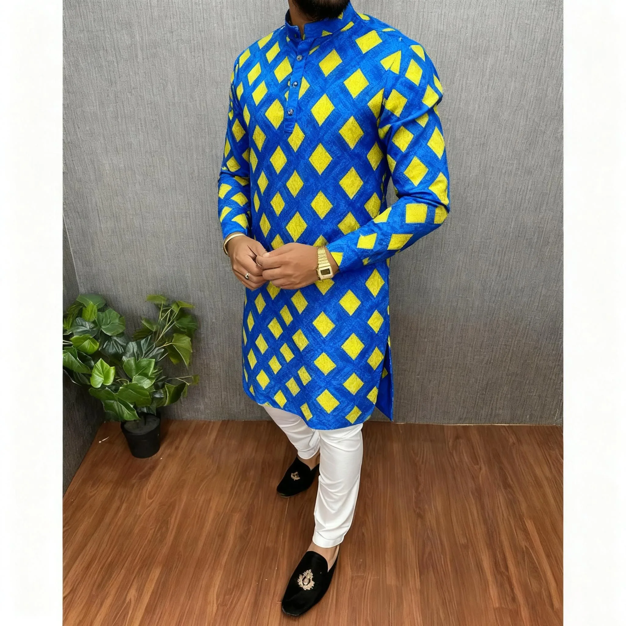 2026 New Traditional Clothing For Men Asian And South Asian Styles Mandarin Collars Men's Polo Sleeves Vetement Musulman Homme