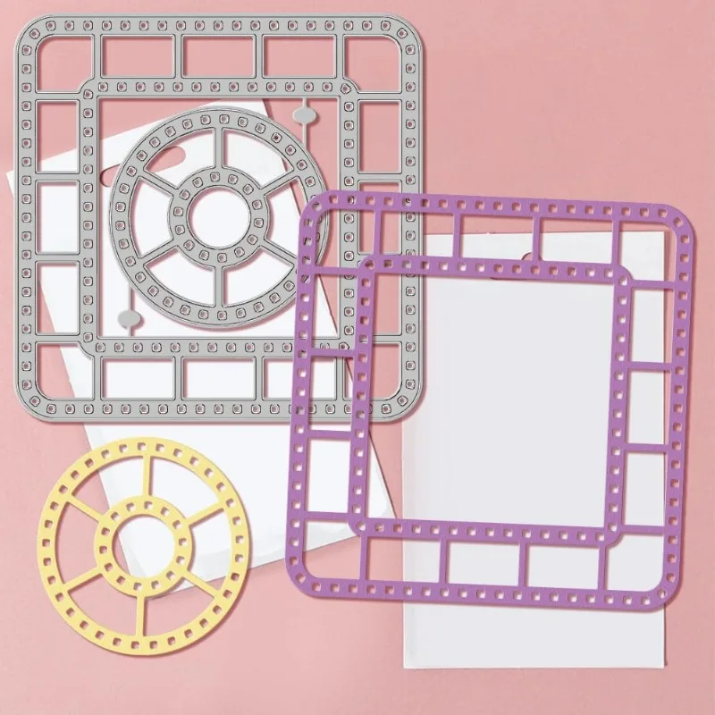 カード作成用フレームカットダイ、金属フィルムスタンプ、スクラップブッキング装飾、エンボス加工ホリデー、チケット、DIY