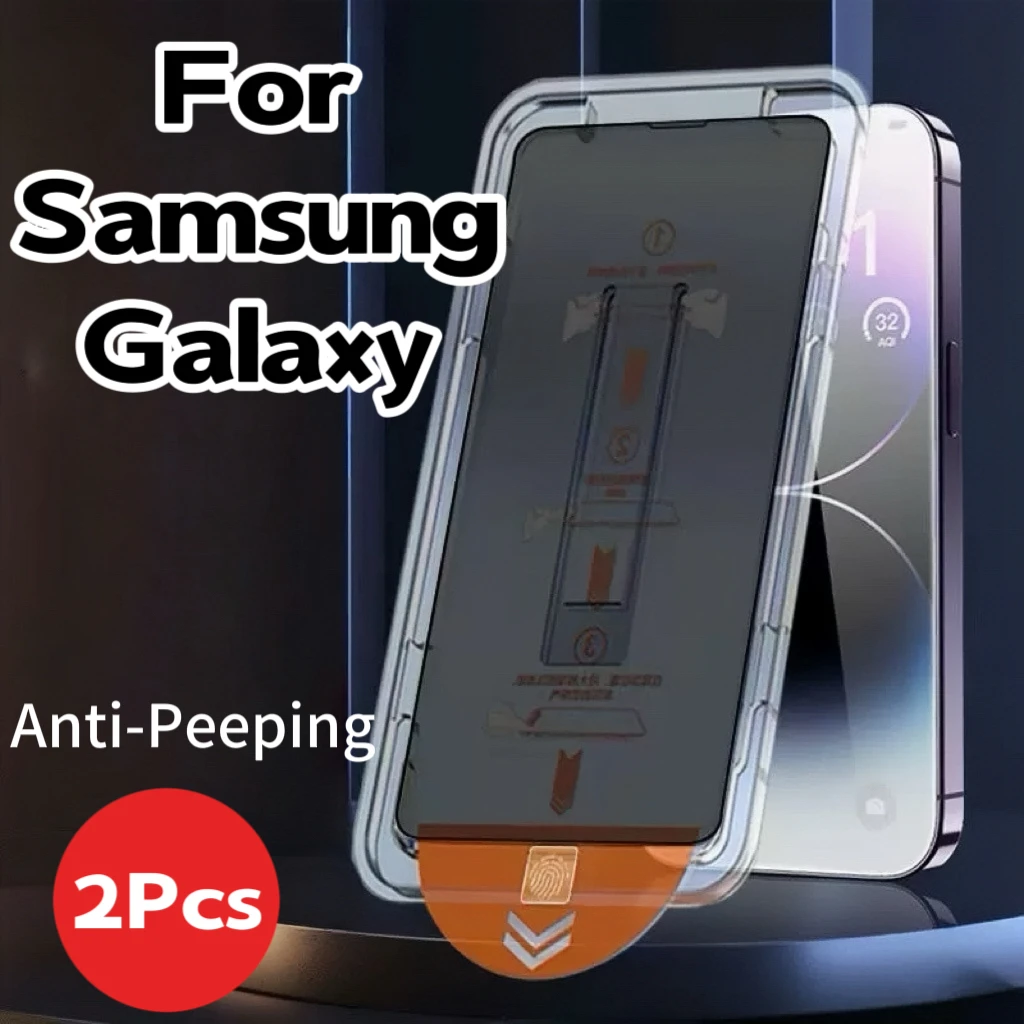 

Samsung Galaxy S24 Ultra S23 S22 S21 S25 Plus 5G Anti-Peeaping Ultrasonic Fingerprint Tempered Glass Screen Protector 2Pcs