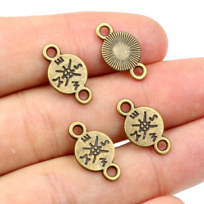 40pcs 16x9mm Charms Compass Antique Making pendant fit,Vintage Bronze Tibetan DIY Jewelry Accessories for Bracelet Necklace view 6