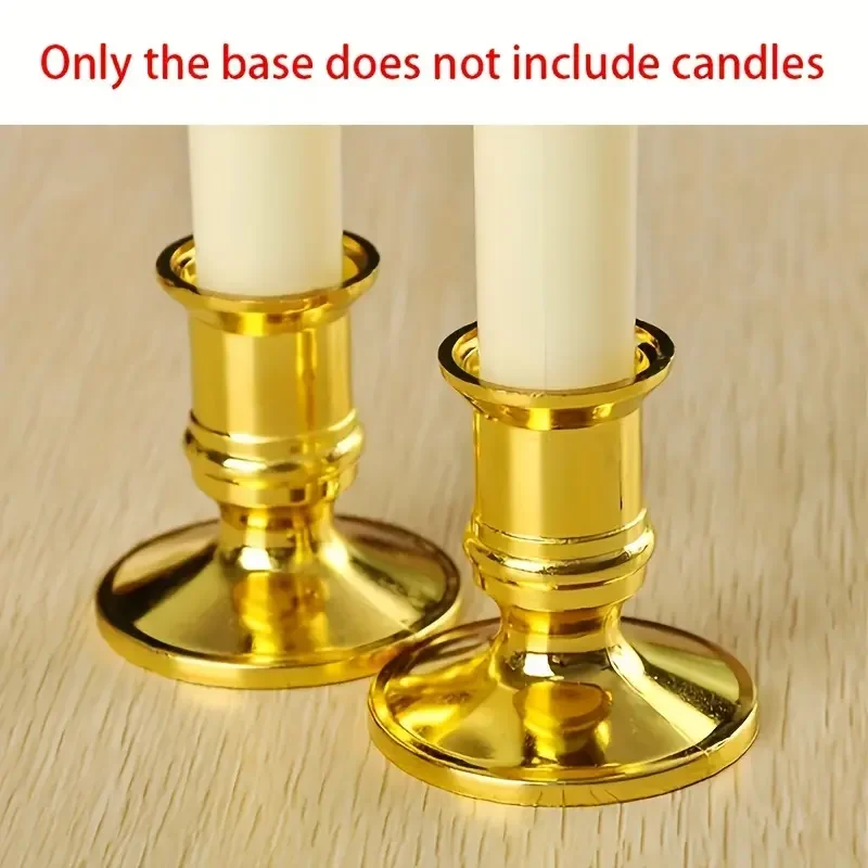 

6pcs Taper Candle Holder Candlestick Silver Gold Rod Wax Base For Wedding Party Festival Candlestick Home Desktop Decor