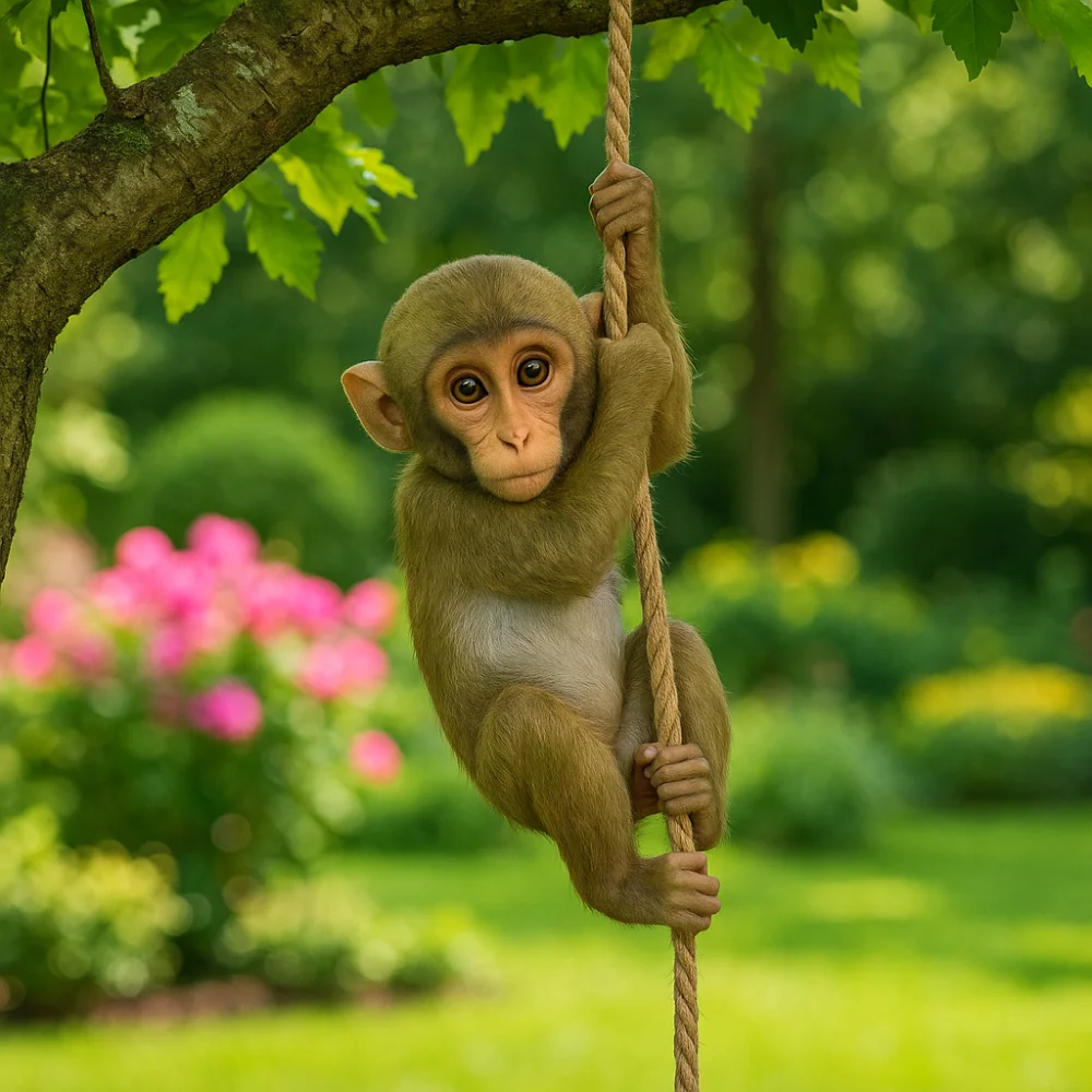 

Милая садовая фигурка обезьяны для восхождения, ручная работа, изделия из смолы, подвесной орнамент в виде обезьяны, устойчивая к атмосферным воздействиям статуя животного, подвесное растение