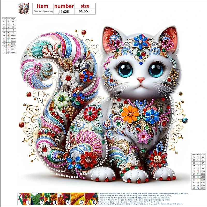 jhh025-1 Adult DIY 5D diamond painting, animal cat pattern, partial rhinestone painting, artistic cross stitch