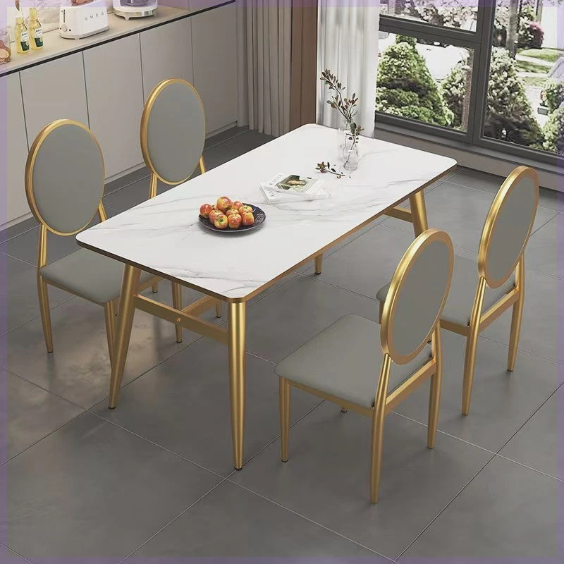 Modern Minimalist Dining Table, Light Luxury Dining Table, Internet Famous Milk Tea Shop, Table And Chair Combination