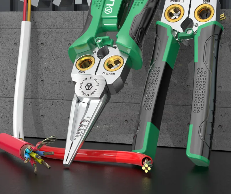 LAOA Elektrikerzange, Multifunktions-Abisolierzange, 8-in-1 Edelstahl-Spitzzange mit elektrischer Messfunktion – Detail 3