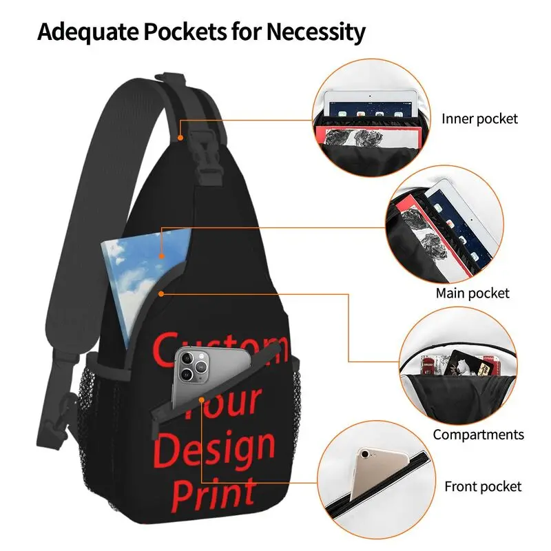 Custom Your Design Sling Chest Crossbody Bag Men Fashion Customized Logo Printed Shoulder Backpack for Traveling