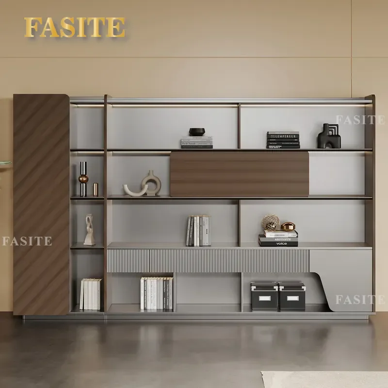 For Office Background File Cabinet Storage Meeting Room Tea Side Cabinet Modern Wooden Furniture Organizer with Drawers