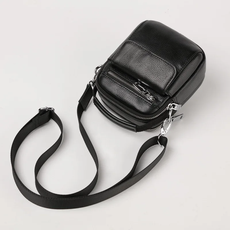 Men's Genuine Messenger Luxury Man Leather Men Bag Shoulder Mini Casual Crossbody Fashion Small Backpack Student Porte Document