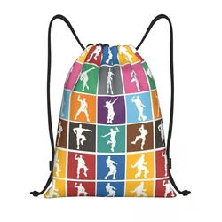 Fortnited  Victory Dance Rainbow Lattice Funny Drawstring Backpack Gym Sports Sackpack String Bag for Running