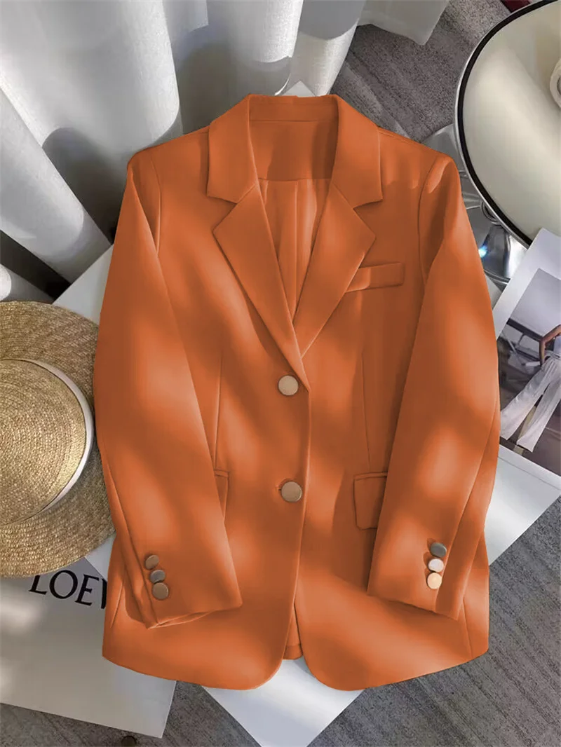 2025 New Red Suit Coat Women's Korean Style Loose Single Breasted Blazers Office Female Temperament Blazers Jacket Outwear Tops