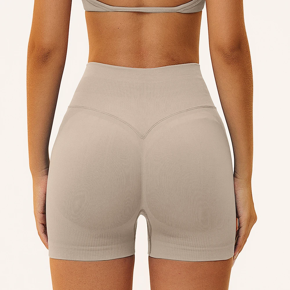 Shorts de sport sans couture pour femme, taille haute, respirants, pour yoga, course, cyclisme, entraînement et gym, collection été