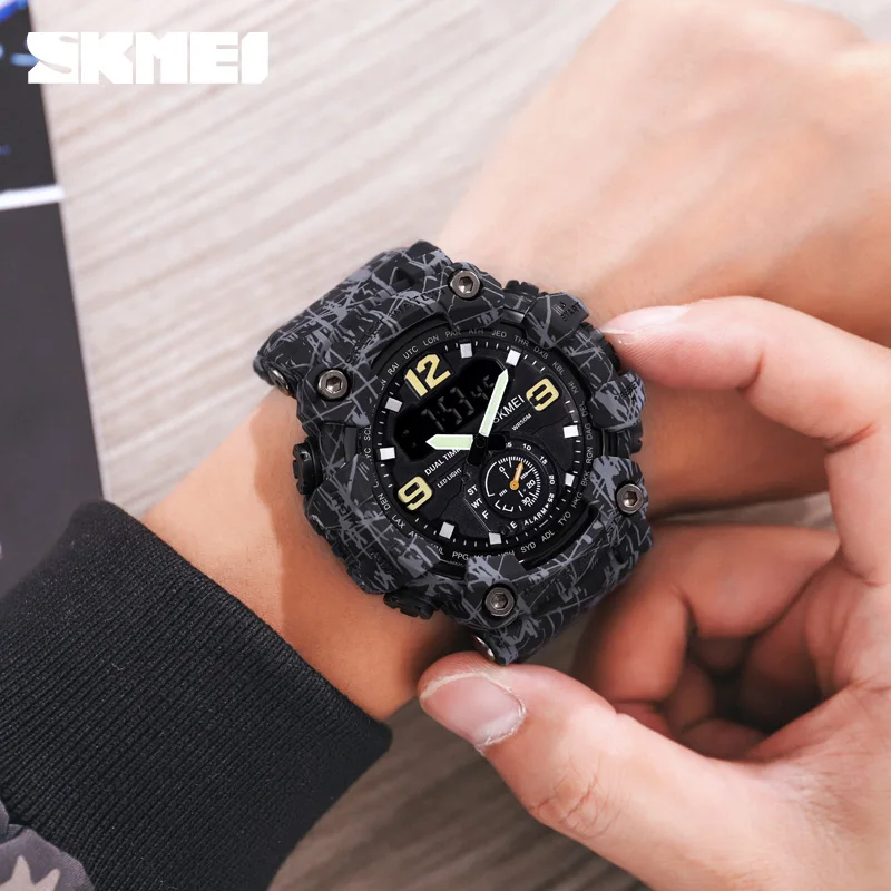 SKMEI 3 Time Countdown Digital Sports Wristwatches For Men's Women Waterproof Electronics Watches Alarm Clock Watch Reloj Hombre